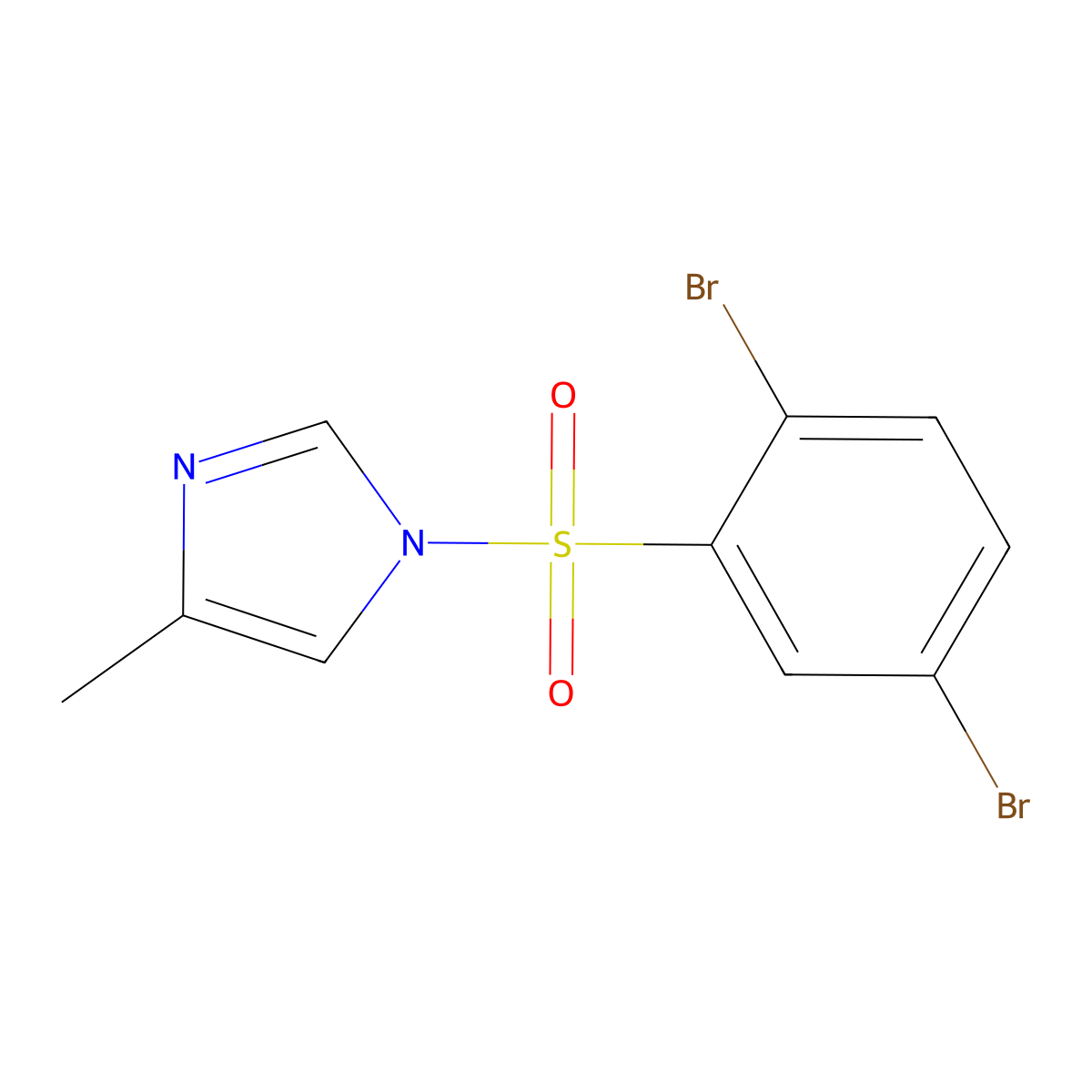 1-(2,5-dibromobenzenesulfonyl)-4-methyl-1H-imidazole molecular structure, CAS 457961-21-6