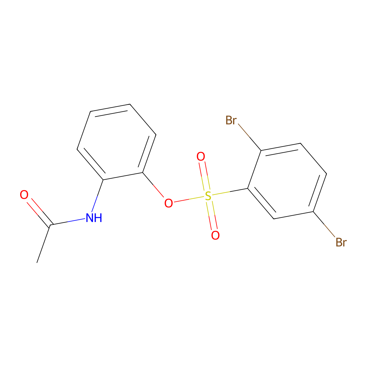 2-(Acetylamino)phenyl 2,5-dibromobenzenesulfonate molecular structure, CAS 457961-22-7