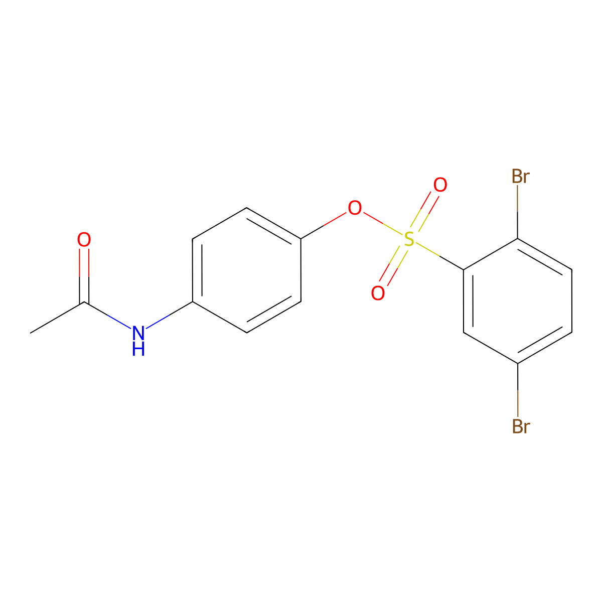(4-Acetamidophenyl) 2,5-dibromobenzenesulfonate molecular structure, CAS 457961-23-8