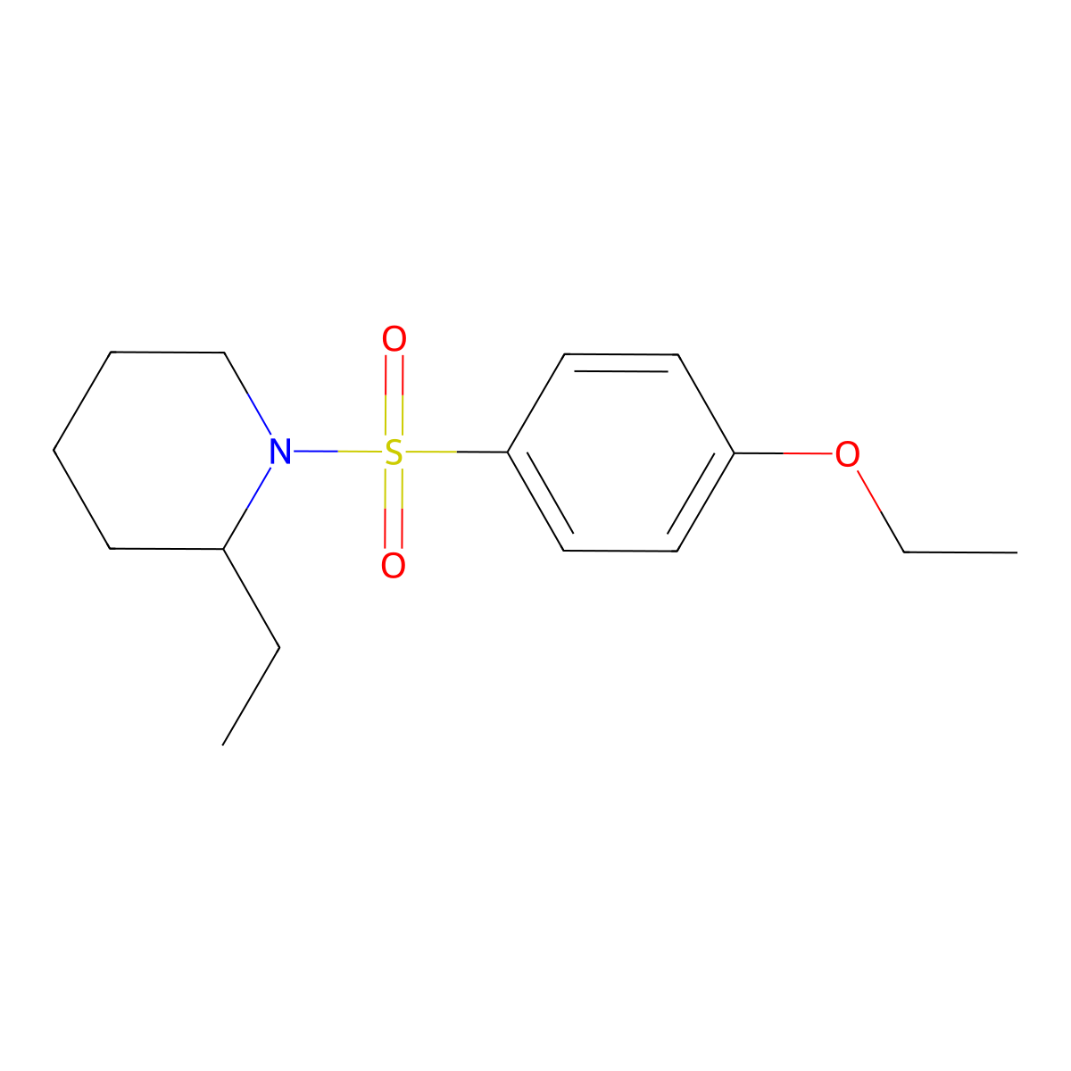 1-[(4-Ethoxyphenyl)sulfonyl]-2-ethylpiperidine molecular structure, CAS 457961-28-3