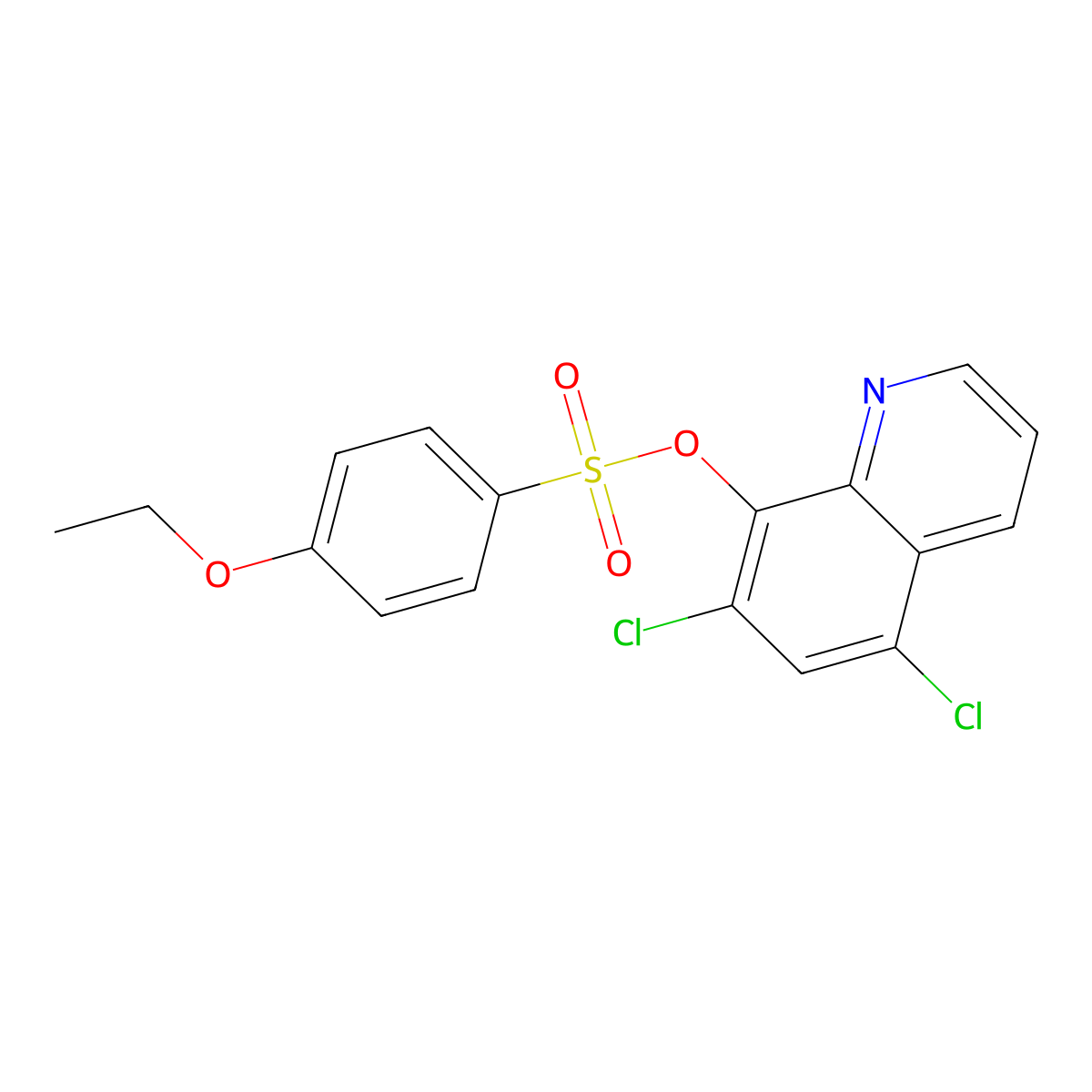 5,7-Dichloro-8-quinolyl 4-ethoxybenzenesulfonate molecular structure, CAS 457961-31-8