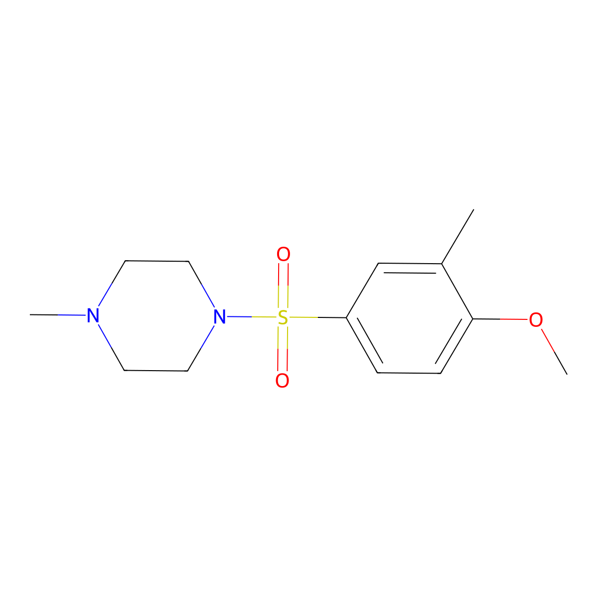 1-[(4-Methoxy-3-methylphenyl)sulfonyl]-4-methylpiperazine molecular structure, CAS 457961-36-3