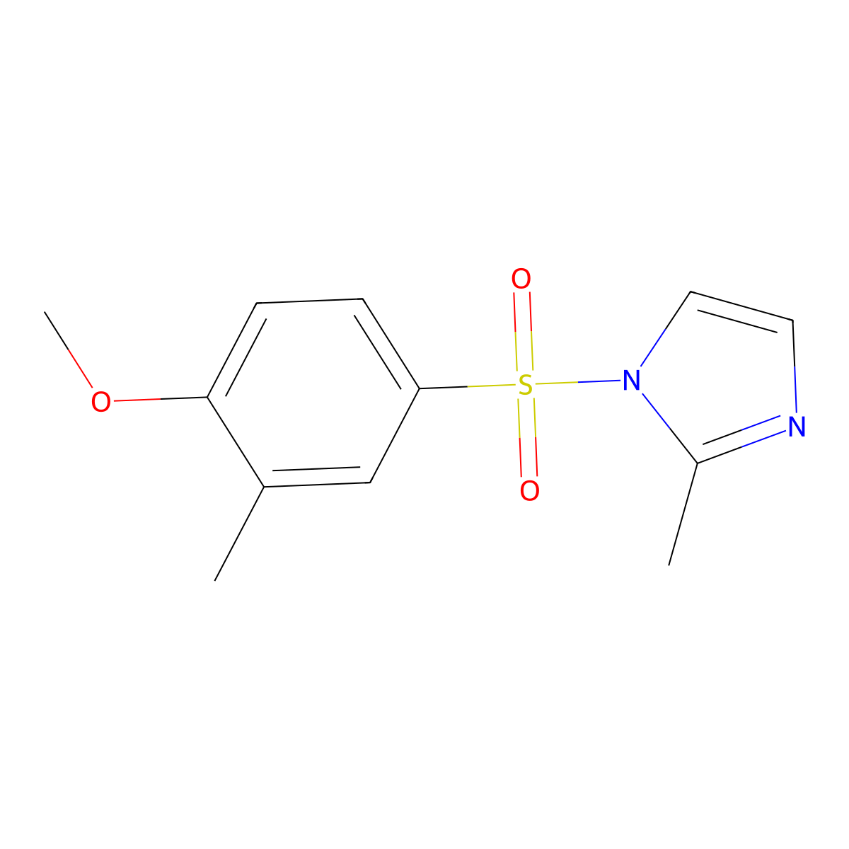 1-[(4-methoxy-3-methylphenyl)sulfonyl]-2-methyl-1H-imidazole molecular structure, CAS 457961-38-5