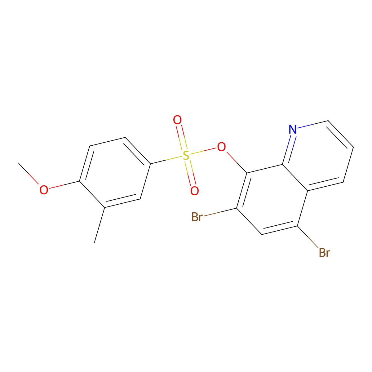 5,7-Dibromo-8-quinolyl 4-methoxy-3-methylbenzenesulfonate molecular structure, CAS 457961-41-0