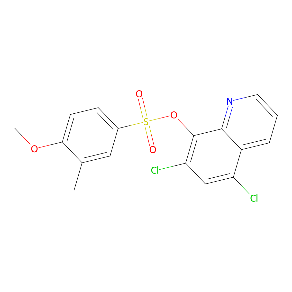 5,7-Dichloro-8-quinolyl 4-methoxy-3-methylbenzenesulfonate molecular structure, CAS 457961-42-1