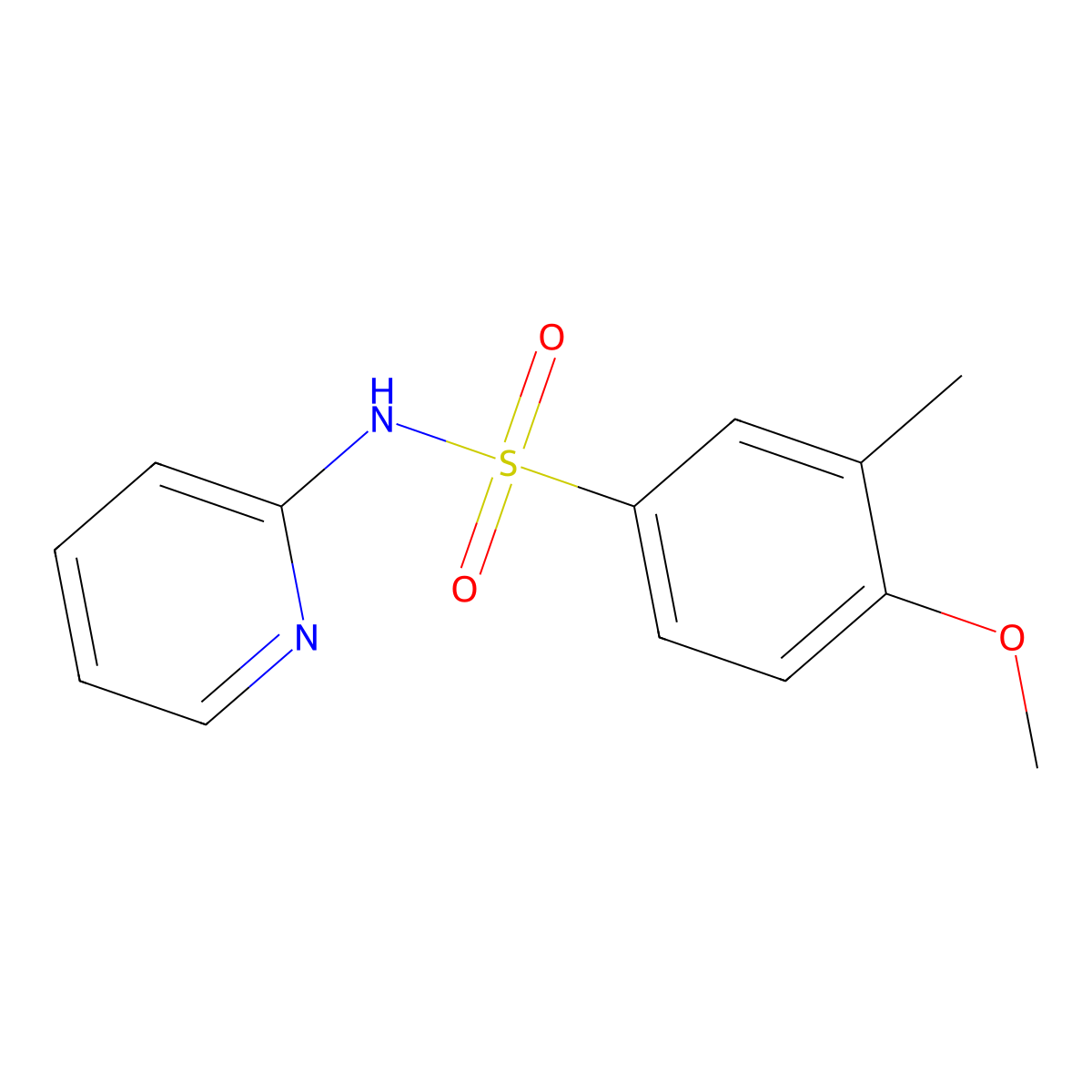 4-methoxy-3-methyl-N-pyridin-2-ylbenzenesulfonamide molecular structure, CAS 457961-44-3