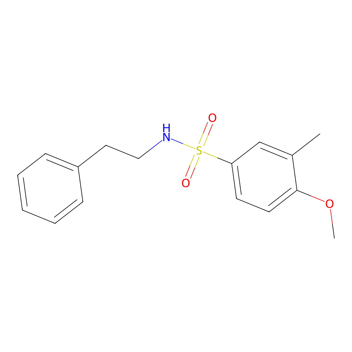 4-methoxy-3-methyl-N-phenethylbenzenesulfonamide molecular structure, CAS 457961-47-6