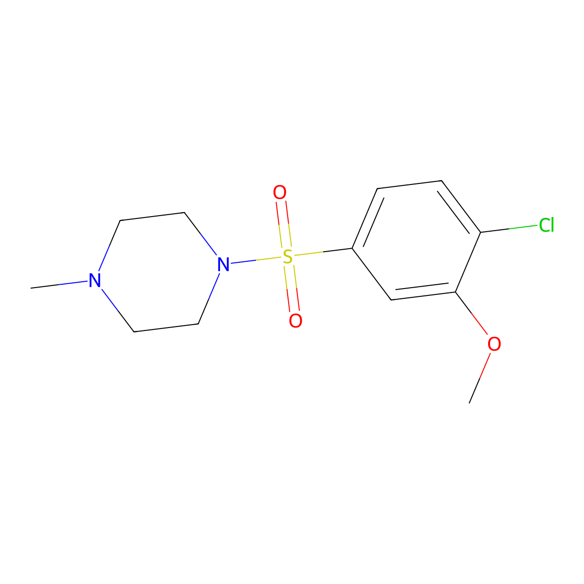 1-(4-Chloro-3-methoxy-benzenesulfonyl)-4-methyl-piperazine molecular structure, CAS 457961-49-8