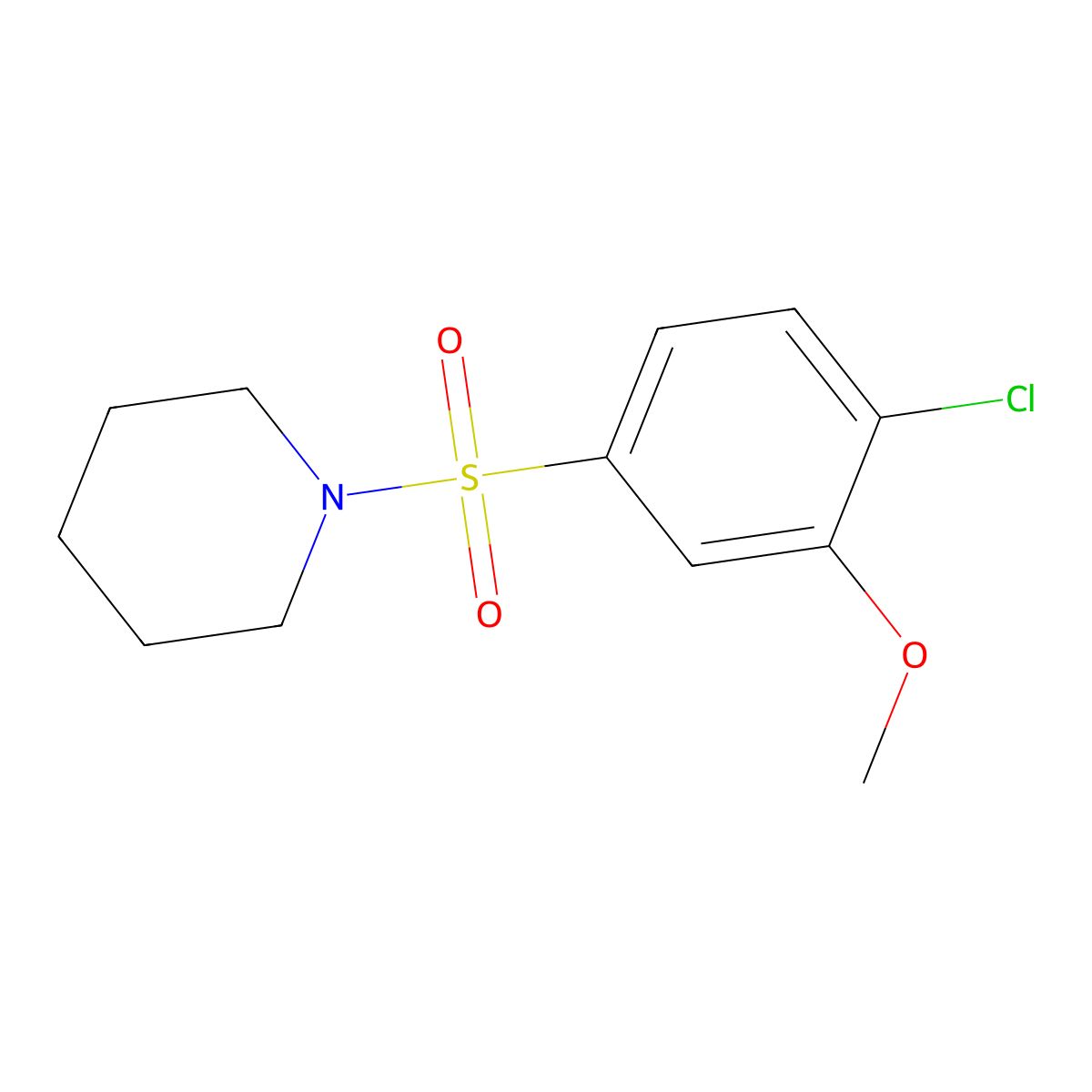 1-(4-Chloro-3-methoxyphenyl)sulfonylpiperidine molecular structure, CAS 457961-51-2