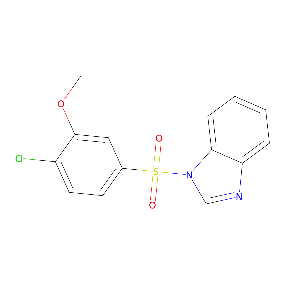 1-(4-Chloro-3-methoxyphenyl)sulfonylbenzimidazole molecular structure, CAS 457961-52-3