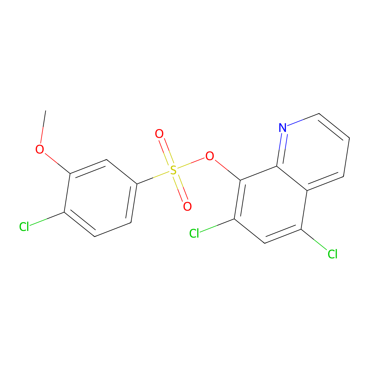 5,7-Dichloro-8-quinolyl 4-chloro-3-methoxybenzenesulfonate molecular structure, CAS 457961-53-4