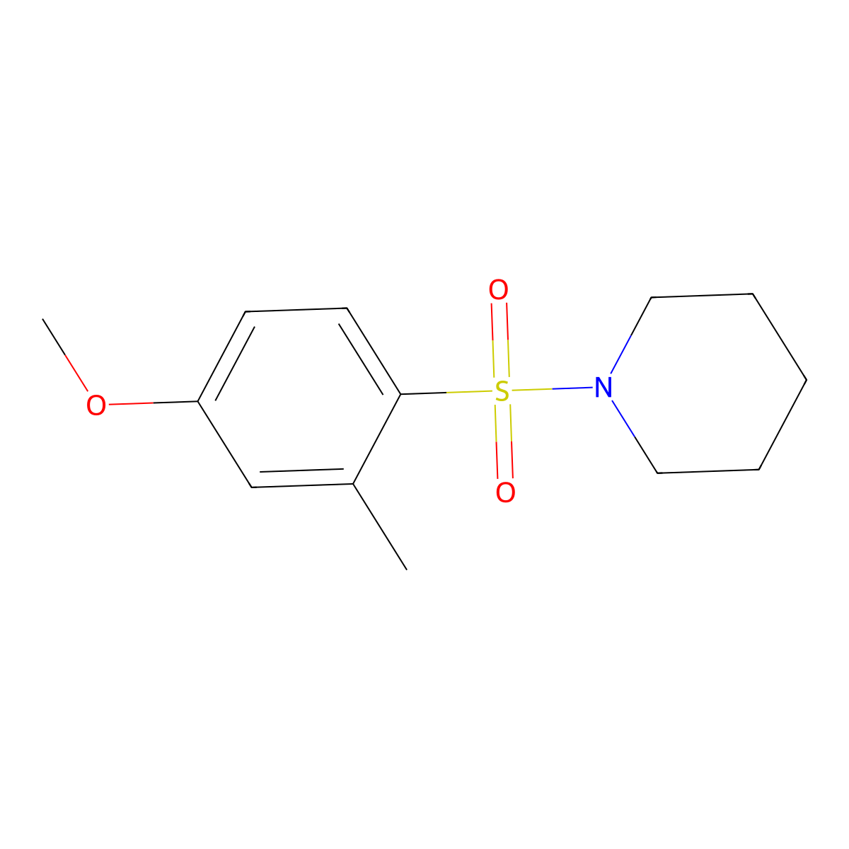 1-(4-Methoxy-2-methylphenyl)sulfonylpiperidine molecular structure, CAS 457961-56-7