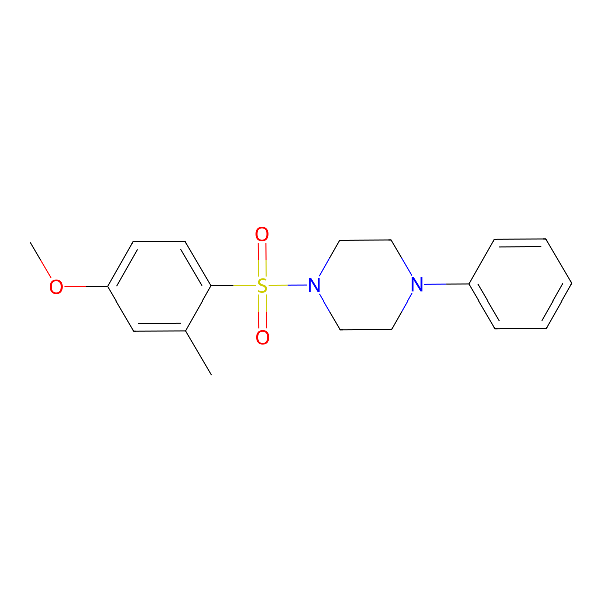 1-(4-Methoxy-2-methylbenzenesulfonyl)-4-phenylpiperazine molecular structure, CAS 457961-57-8