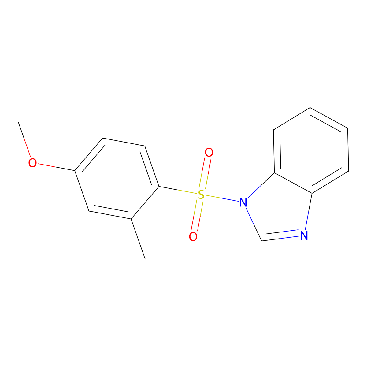 1-(4-Methoxy-2-methyl-benzenesulfonyl)-1H-benzoimidazole molecular structure, CAS 457961-59-0