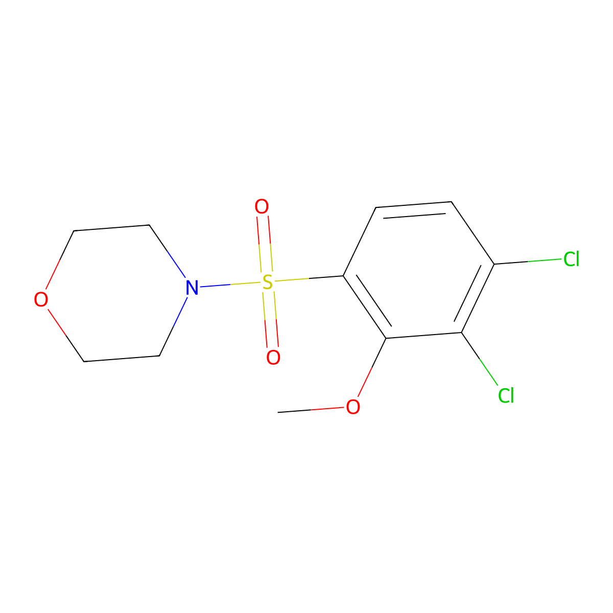 4-(3,4-Dichloro-2-methoxyphenyl)sulfonylmorpholine molecular structure, CAS 457961-66-9