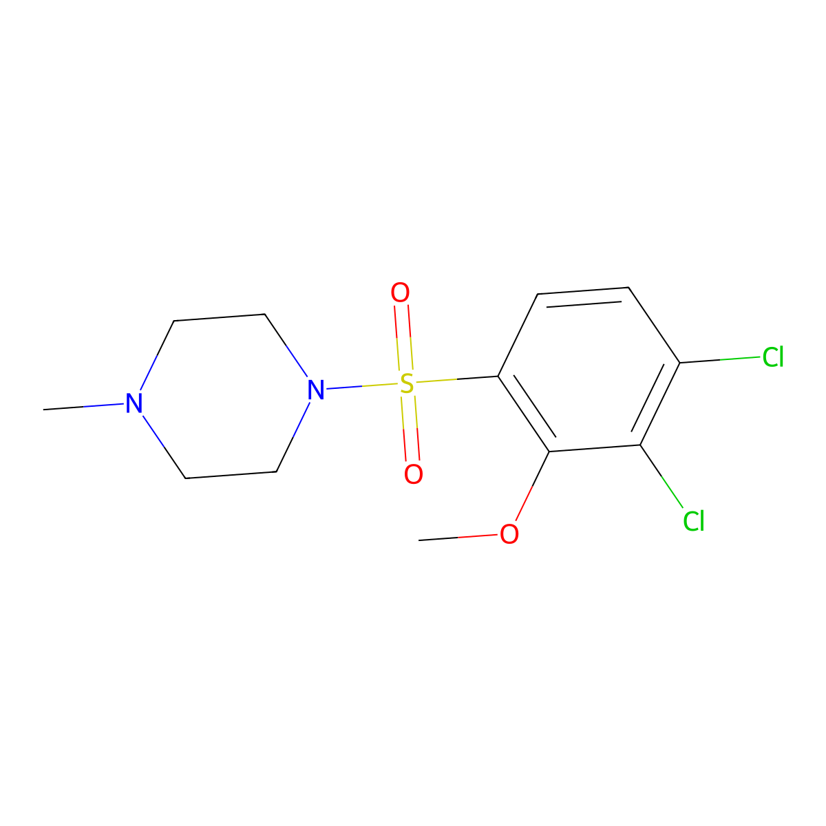 1-[(3,4-Dichloro-2-methoxyphenyl)sulfonyl]-4-methylpiperazine molecular structure, CAS 457961-70-5