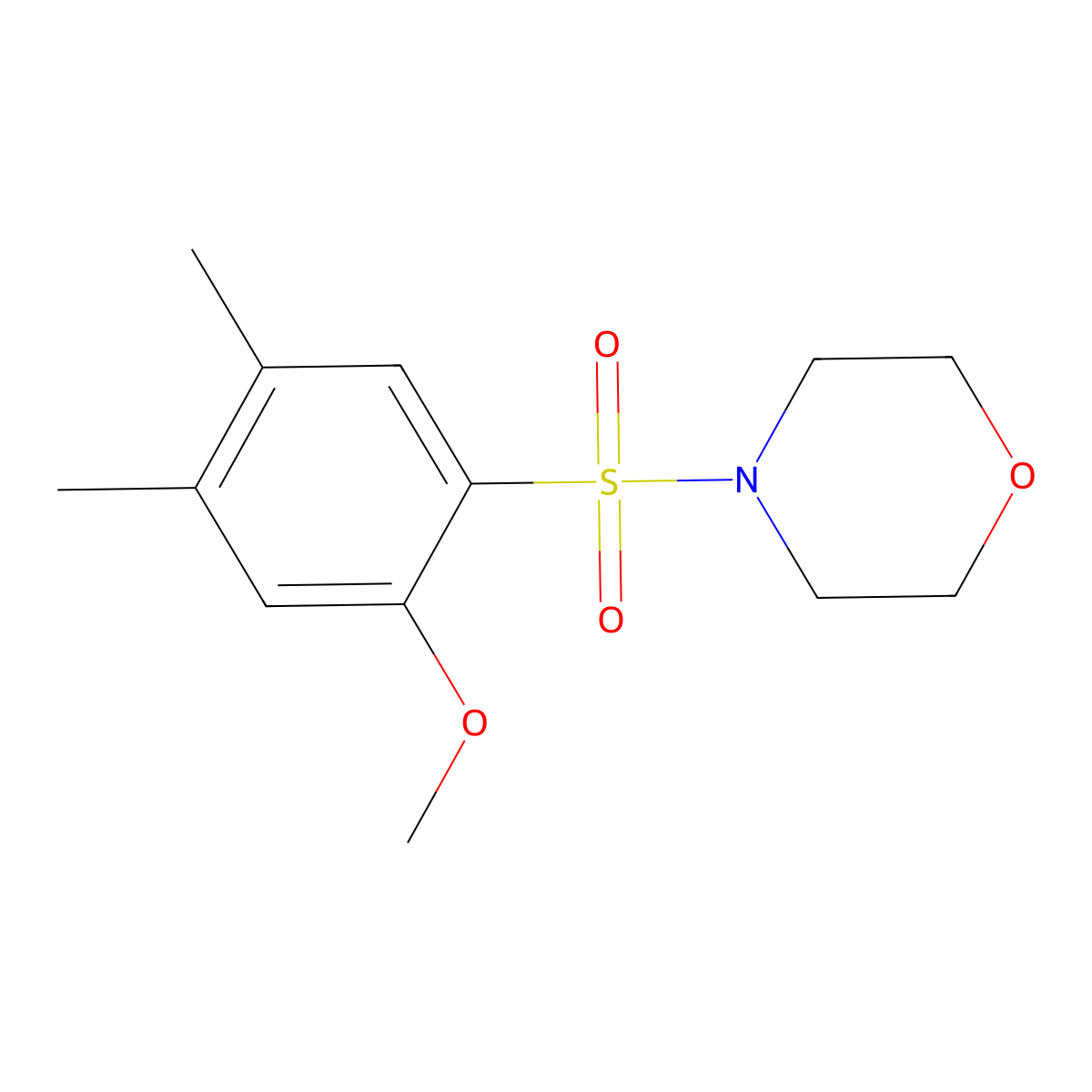 4-(2-Methoxy-4,5-dimethylphenyl)sulfonylmorpholine molecular structure, CAS 457961-72-7
