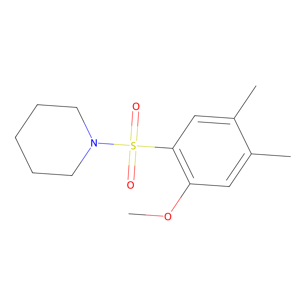 1-(2-Methoxy-4,5-dimethylphenyl)sulfonylpiperidine molecular structure, CAS 457961-73-8