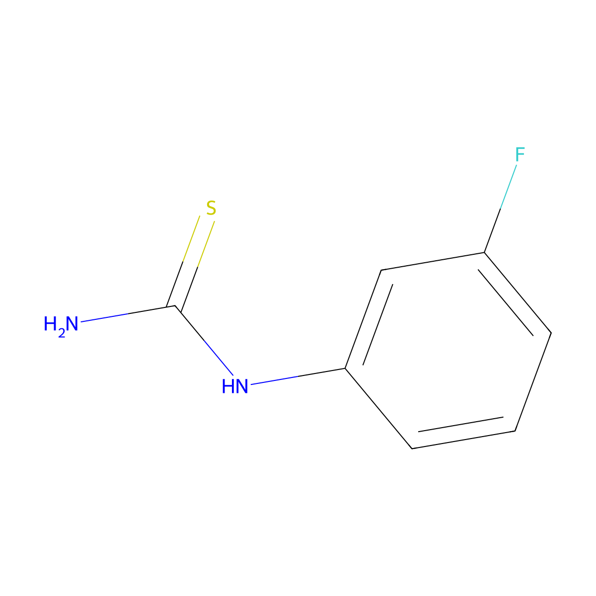 (3-Fluorophenyl)thiourea molecular structure, CAS 458-05-9