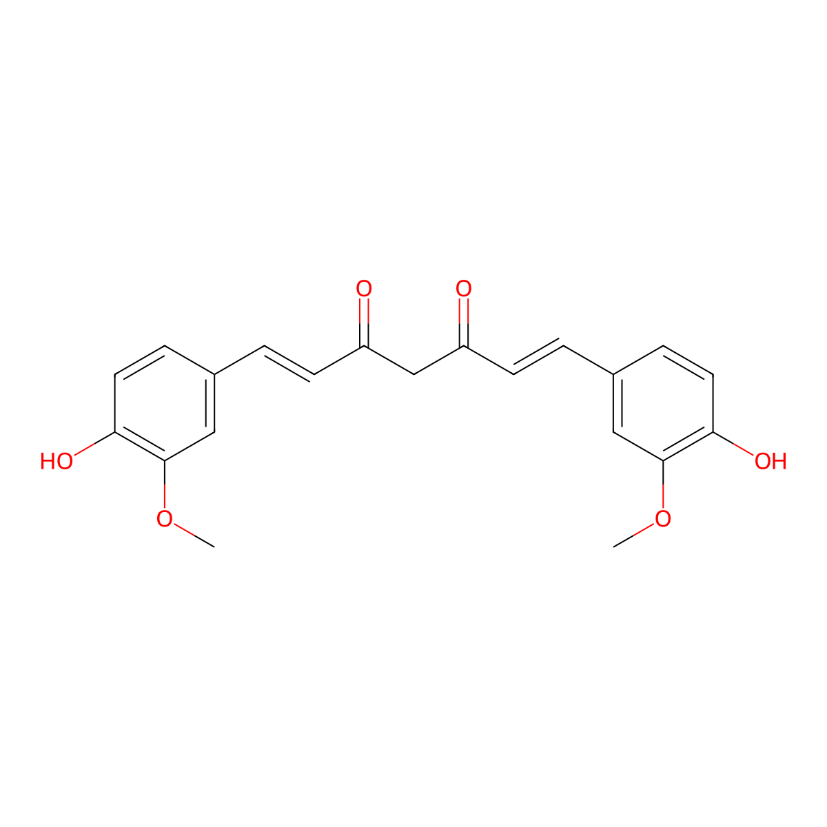Curcumin molecular structure, CAS 458-37-7