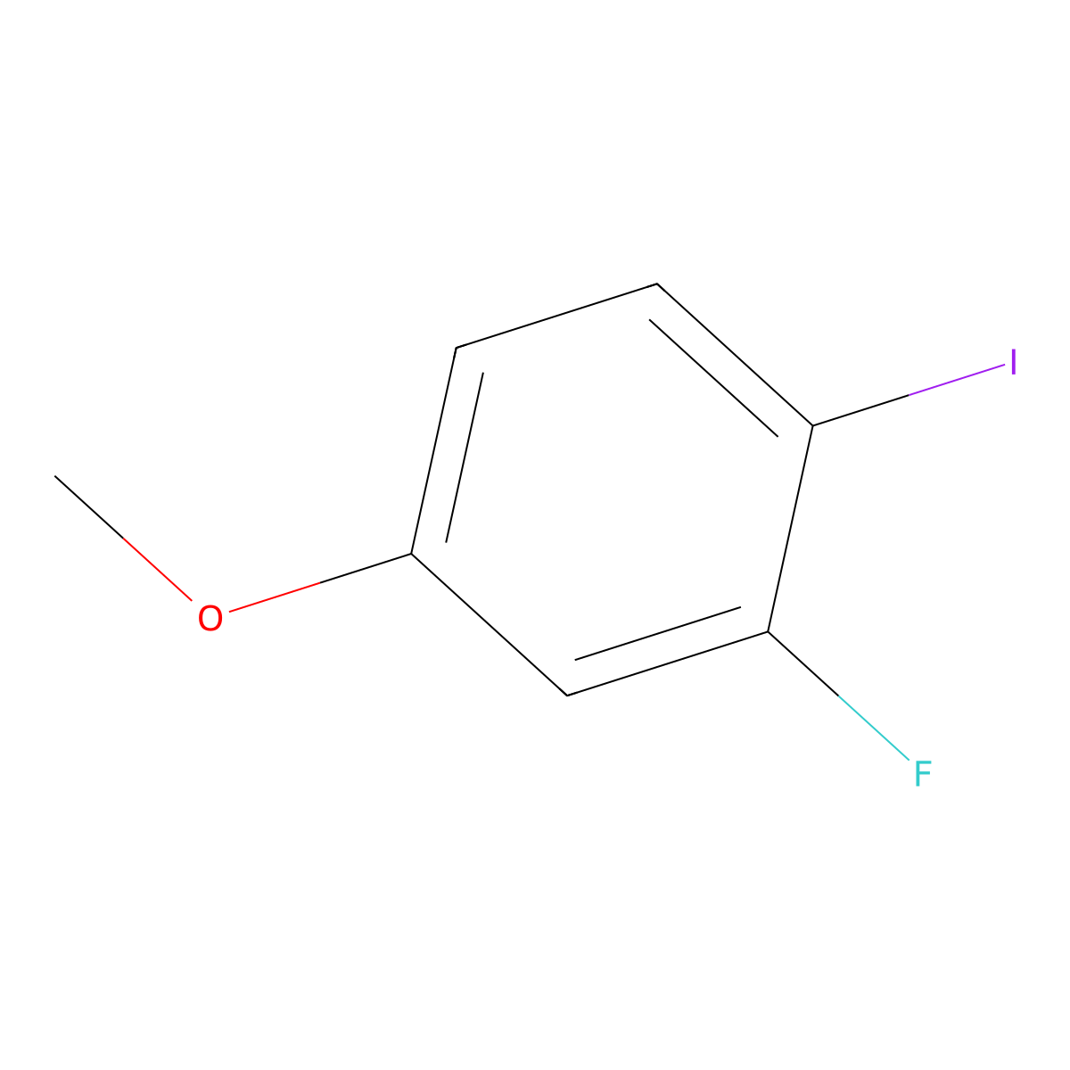 2-Fluoro-1-iodo-4-methoxybenzene molecular structure, CAS 458-51-5