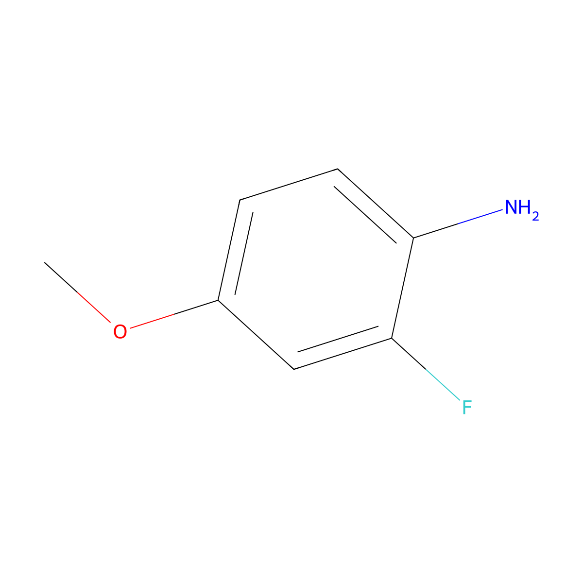 2-Fluoro-4-methoxyaniline molecular structure, CAS 458-52-6