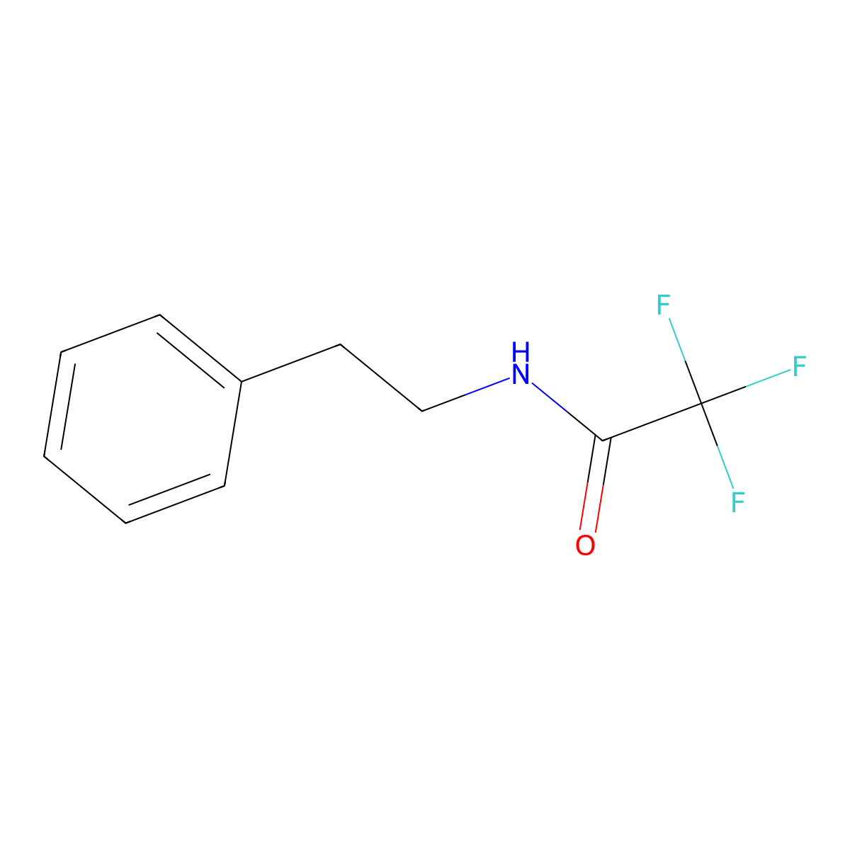 2,2,2-Trifluoro-N-(2-phenylethyl)acetamide molecular structure, CAS 458-85-5