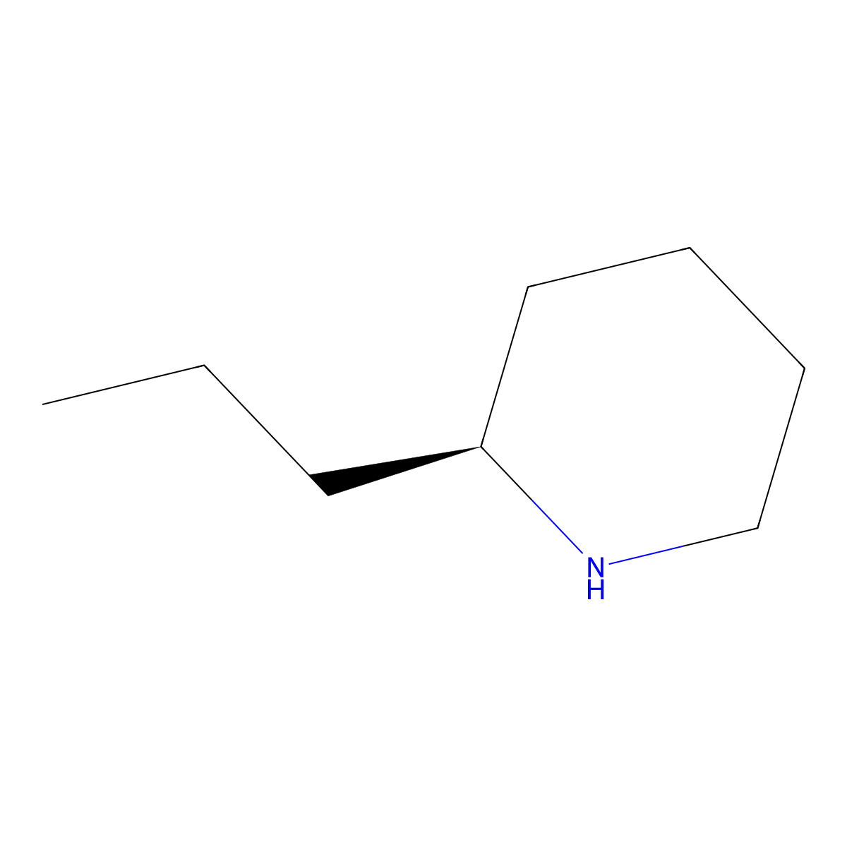(+)-Coniine molecular structure, CAS 458-88-8
