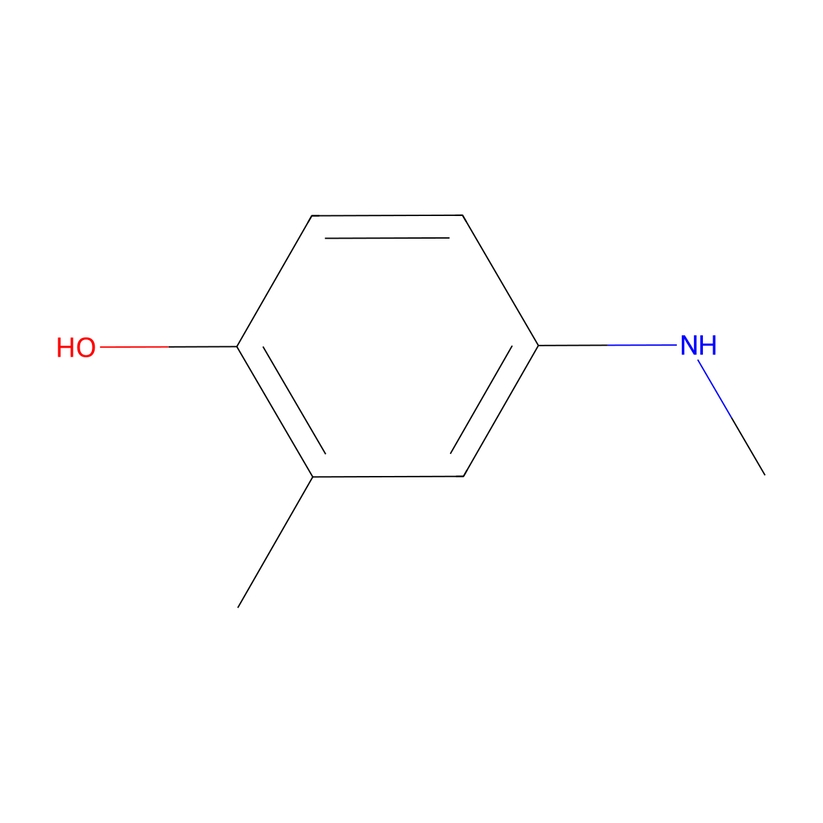 2-Methyl-4-(methylamino)phenol molecular structure, CAS 45804-36-2