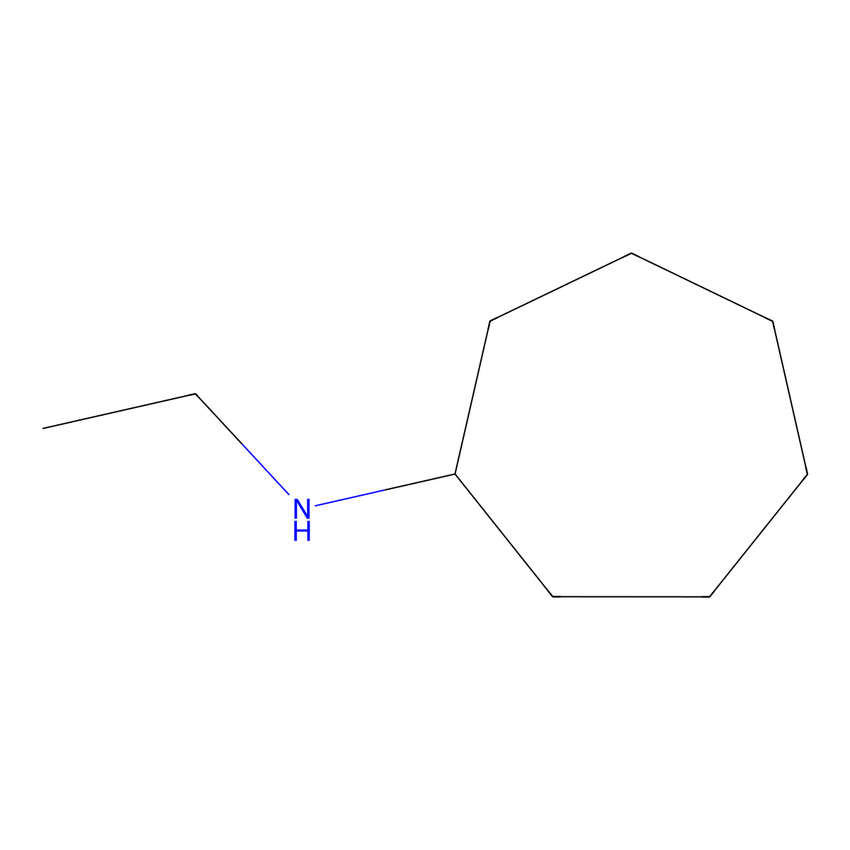 N-Ethylcycloheptanamine molecular structure, CAS 45806-60-8