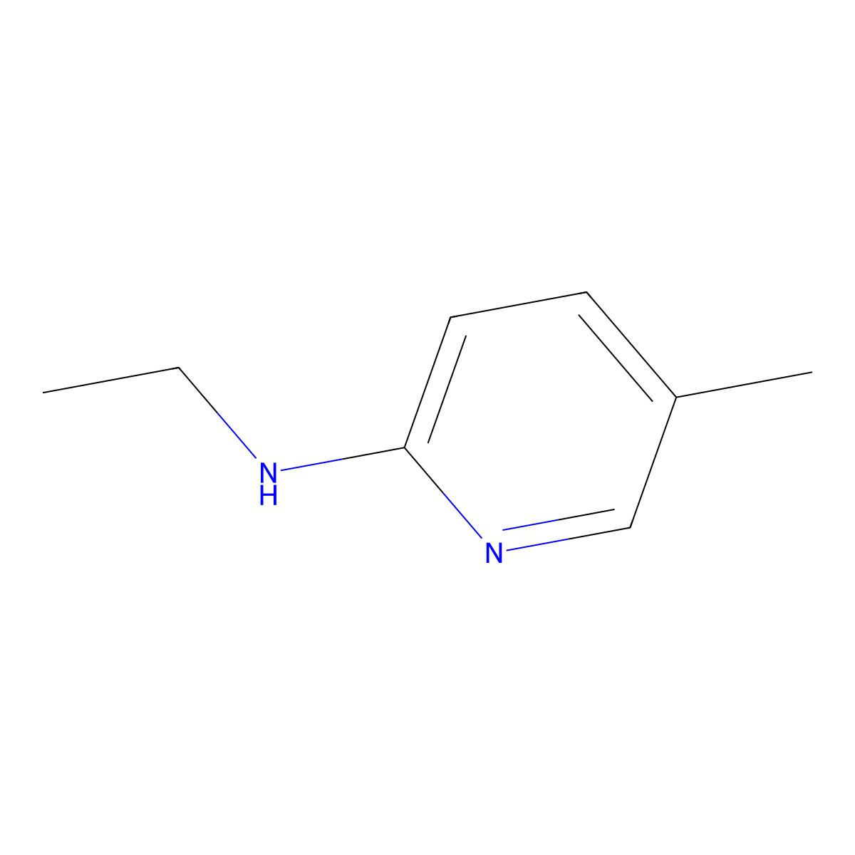 N-ethyl-5-methylpyridin-2-amine molecular structure, CAS 45812-96-2