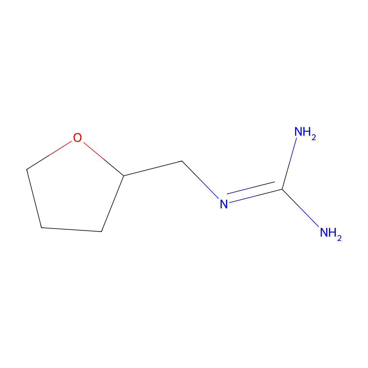N-(tetrahydrofuran-2-ylmethyl)guanidine molecular structure, CAS 45815-78-9