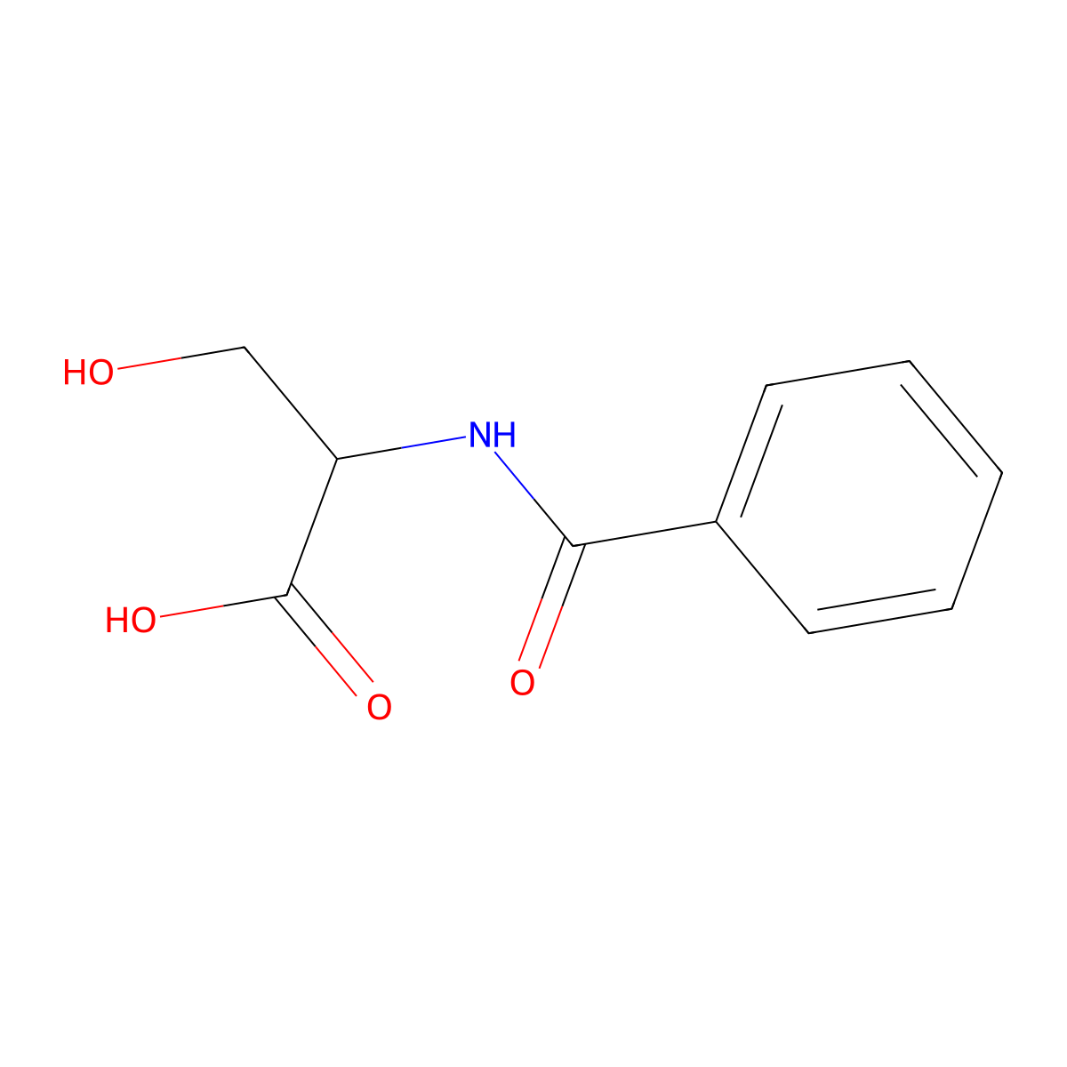 3-Hydroxy-2-(phenylformamido)propanoic acid molecular structure, CAS 4582-71-2