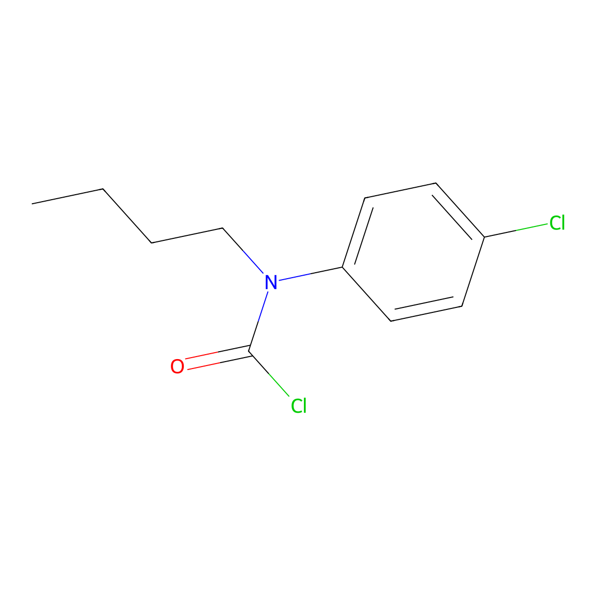 N-butyl-N-(4-chlorophenyl)carbamoyl chloride molecular structure, CAS 4583-73-7