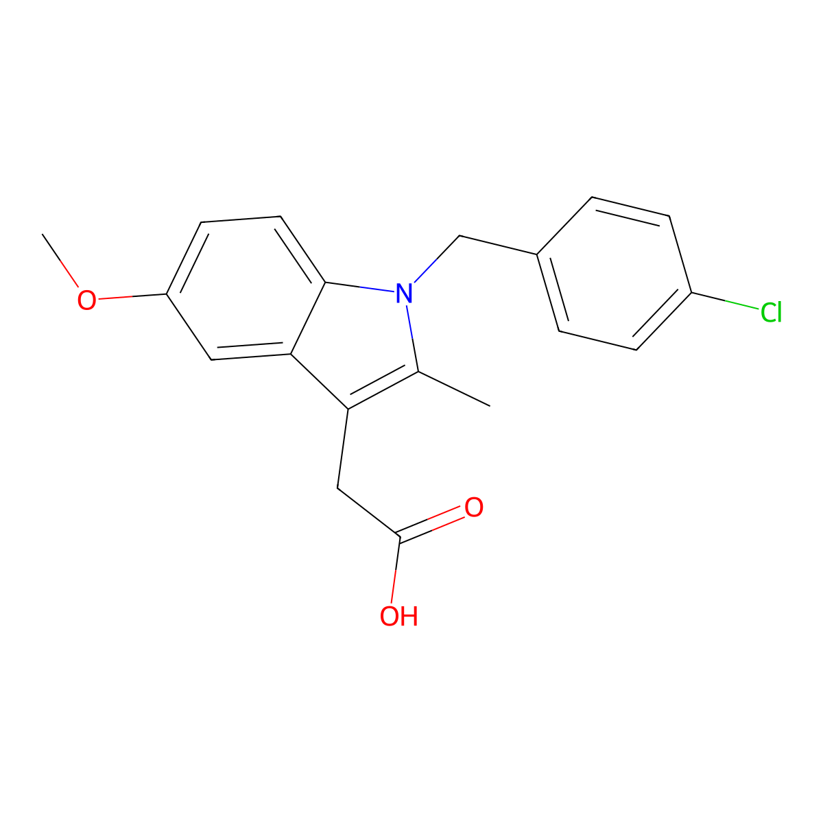 1-(4-Chlorobenzyl)-5-methoxy-2-methylindole-3-acetic acid molecular structure, CAS 4584-39-8