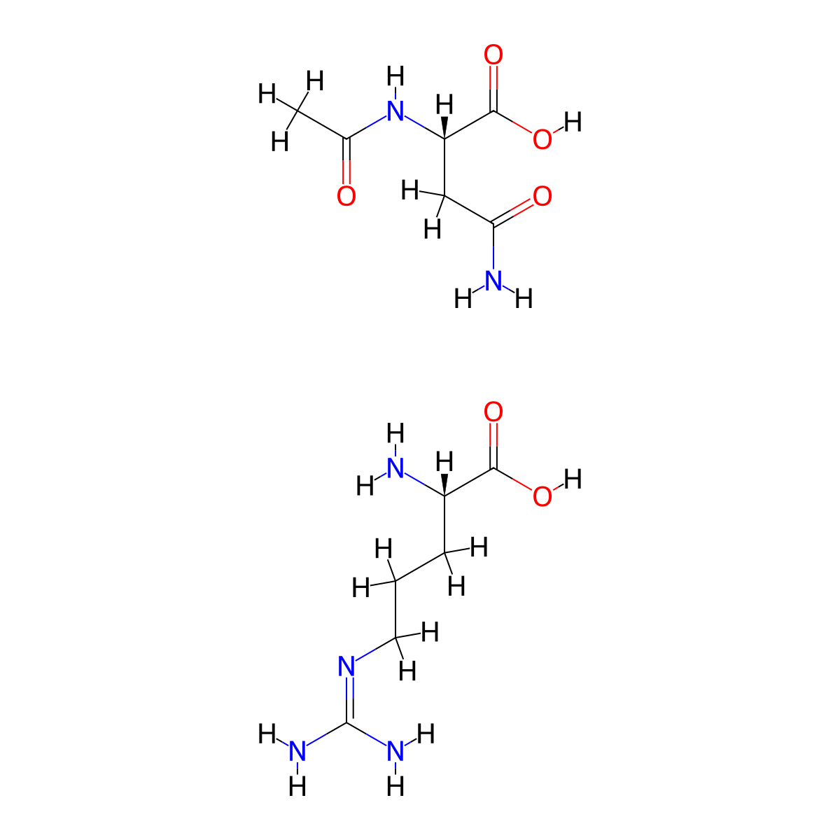 L-Asparagine, N2-acetyl-, compd. with L-arginine (1:1) molecular structure, CAS 4584-43-4