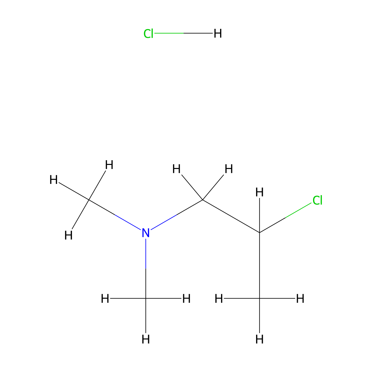 2-Chloropropyldimethylamine hydrochloride molecular structure, CAS 4584-49-0