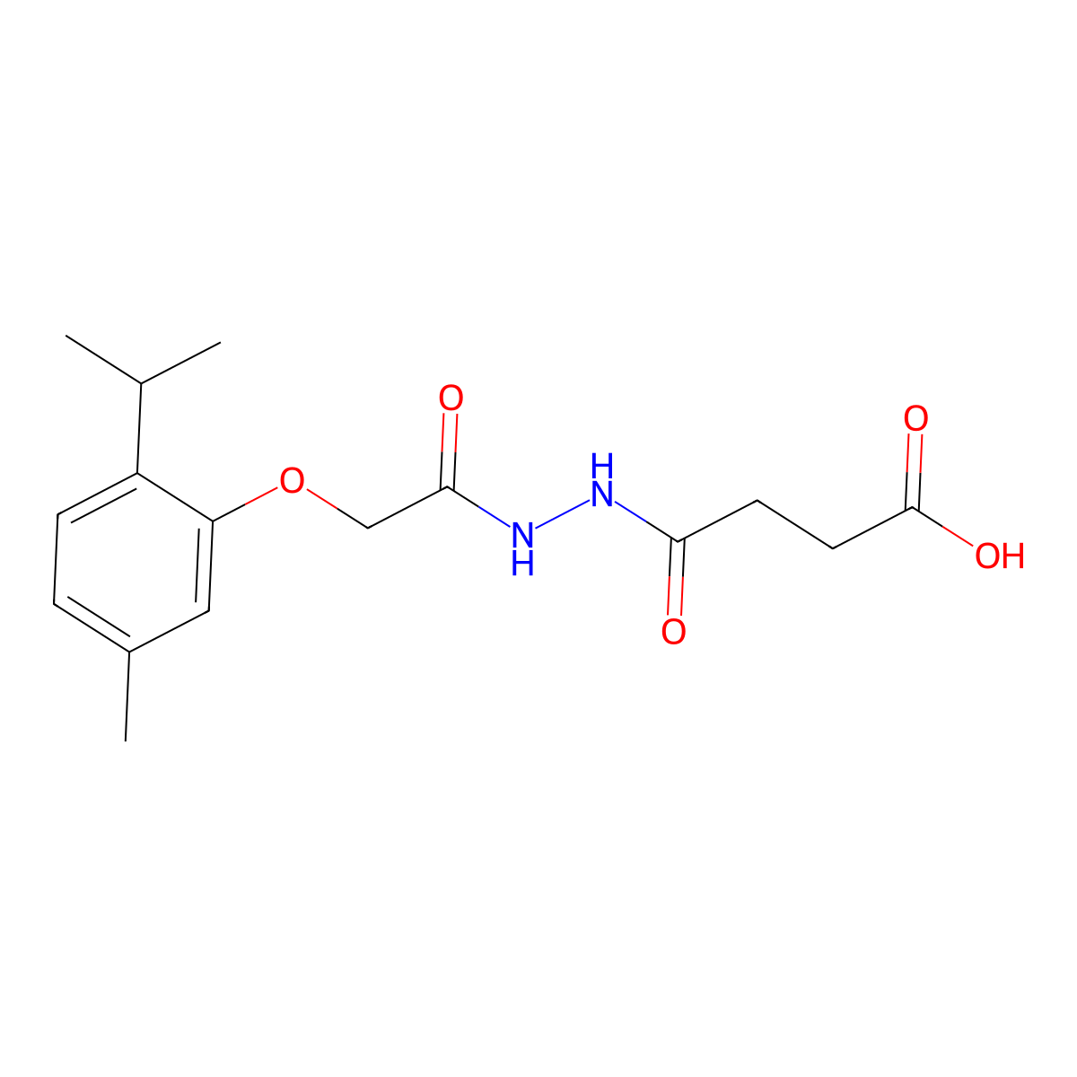 4-{2-[(2-Isopropyl-5-methylphenoxy)acetyl]hydrazino}-4-oxobutanoic acid molecular structure, CAS 458526-47-1