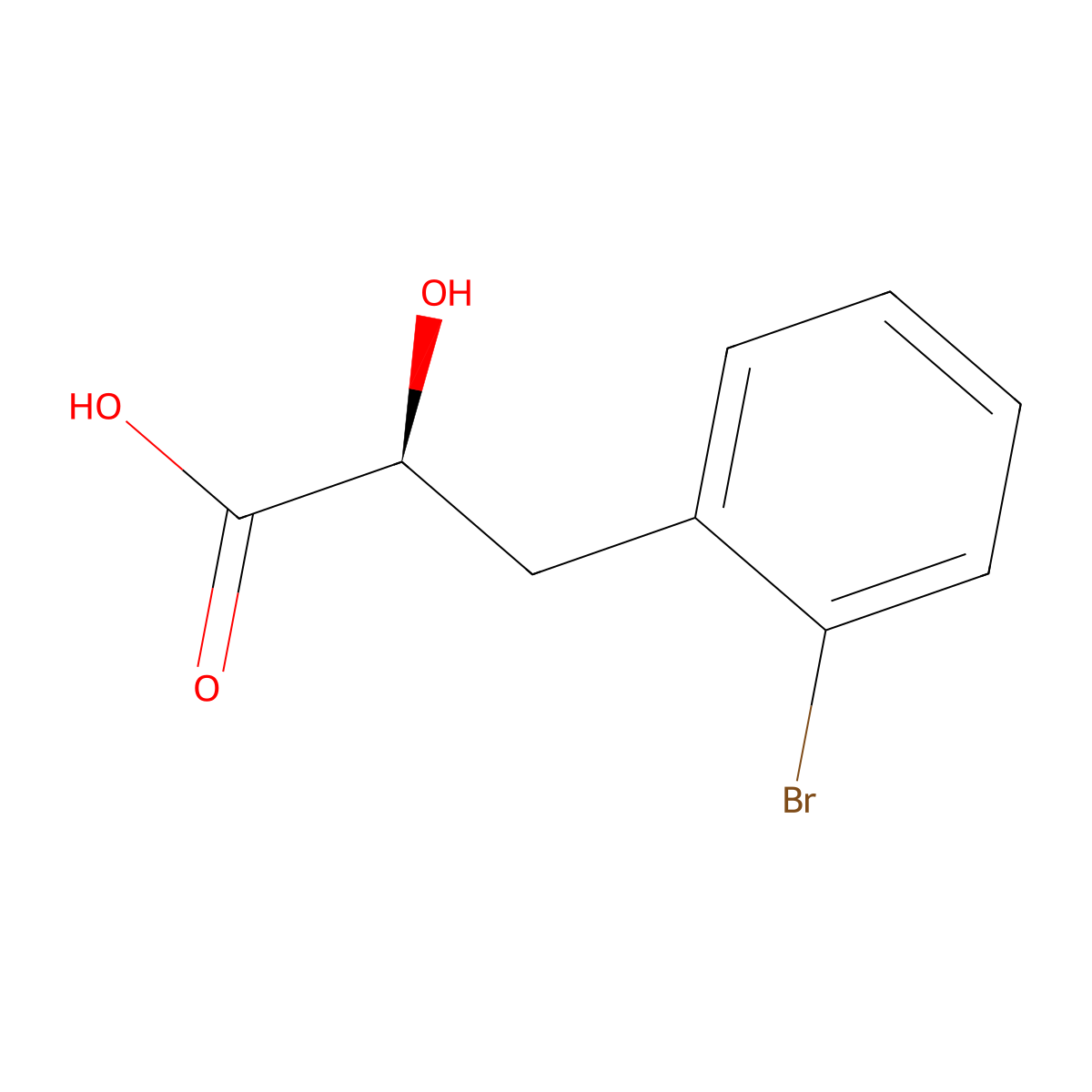 (2S)-3-(2-bromophenyl)-2-hydroxypropanoic acid molecular structure, CAS 458528-69-3