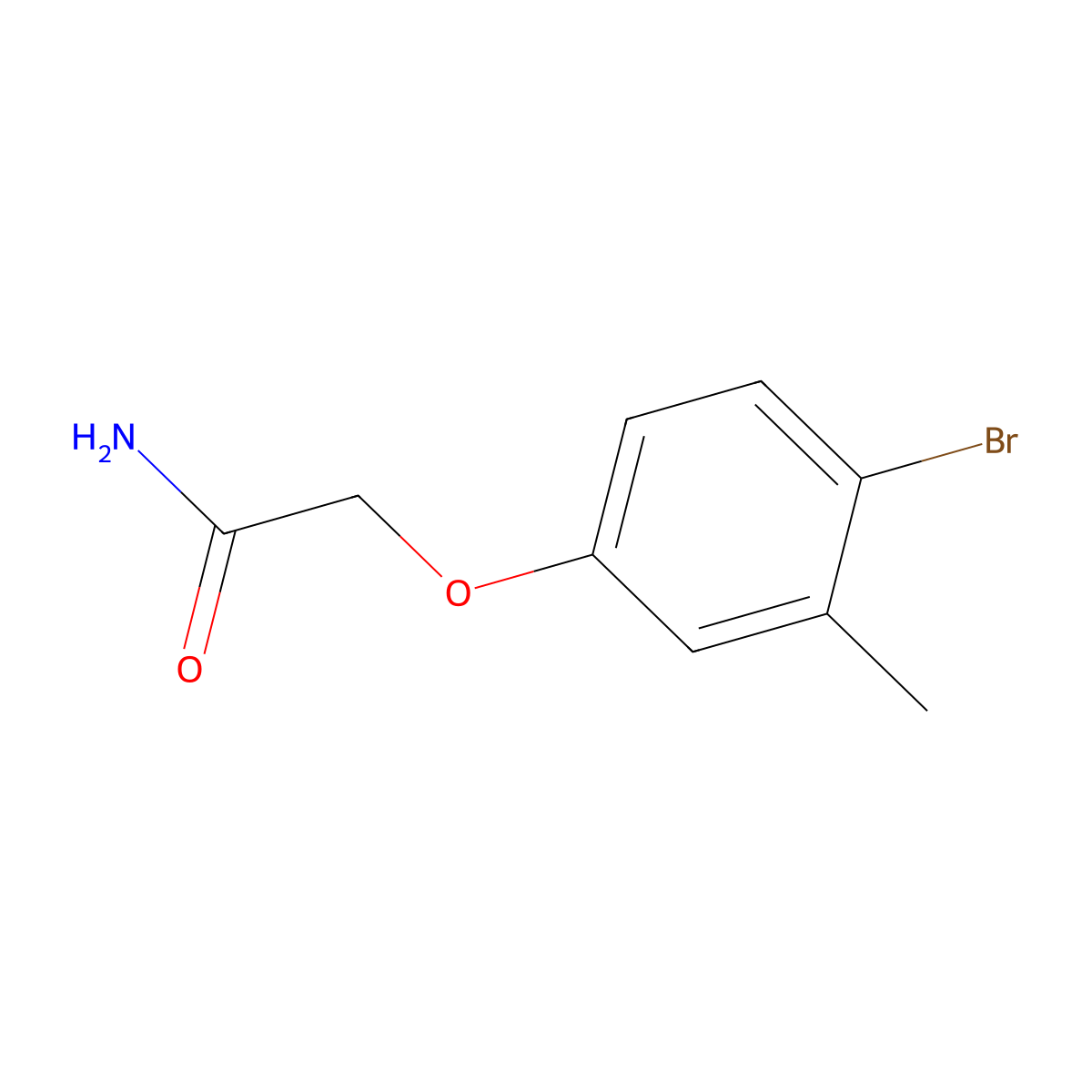 2-(4-Bromo-3-methylphenoxy)acetamide molecular structure, CAS 458530-19-3