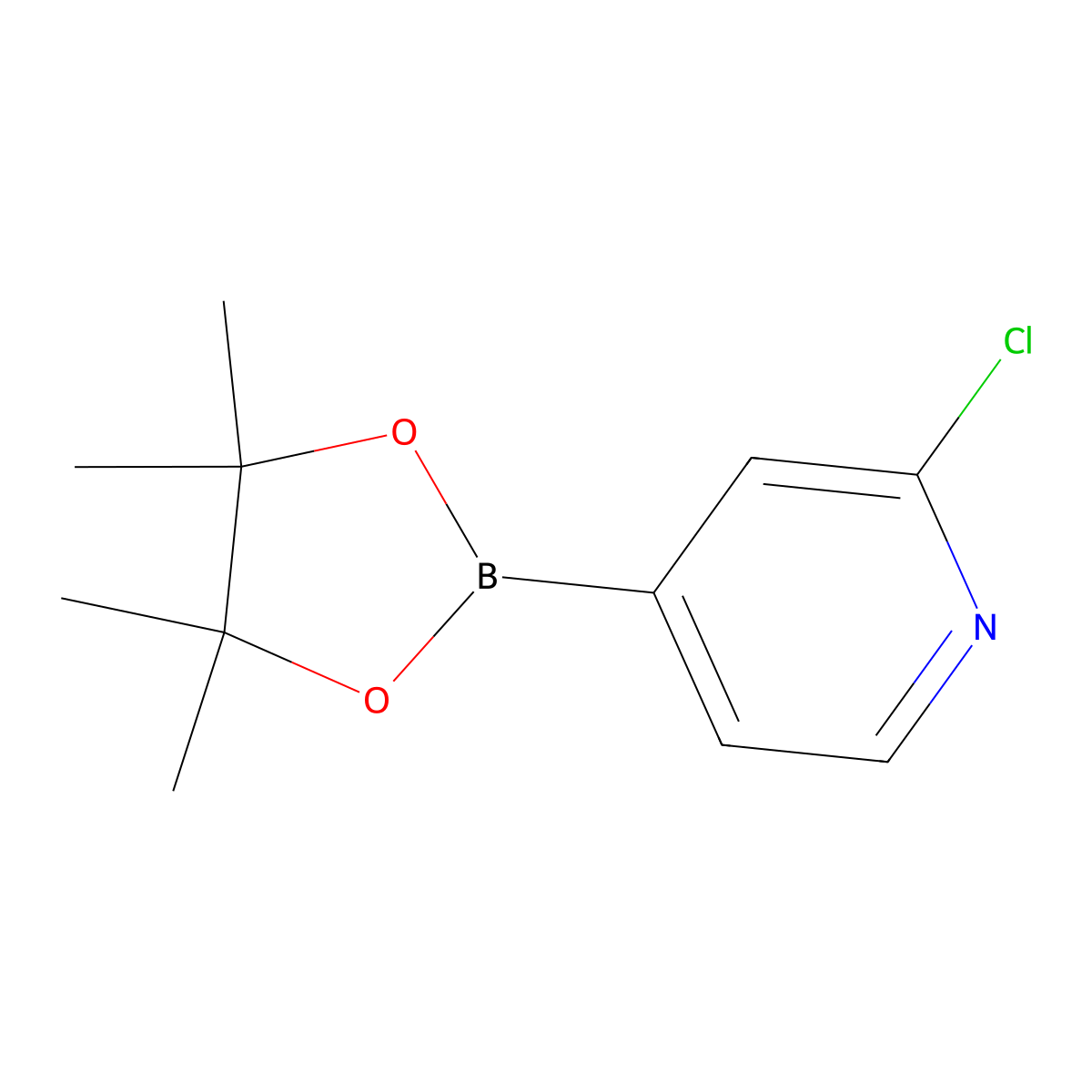 2-Chloropyridine-4-boronic acid, pinacol ester molecular structure, CAS 458532-84-8