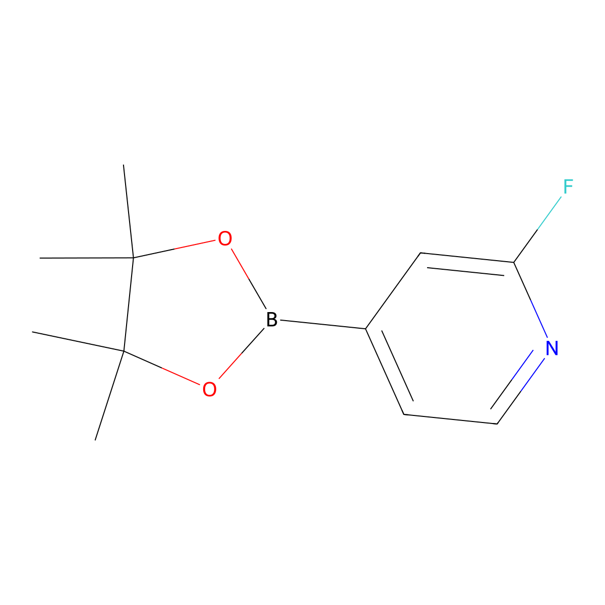 2-Fluoro-4-(4,4,5,5-tetramethyl-1,3,2-dioxaborolan-2-yl)pyridine molecular structure, CAS 458532-86-0