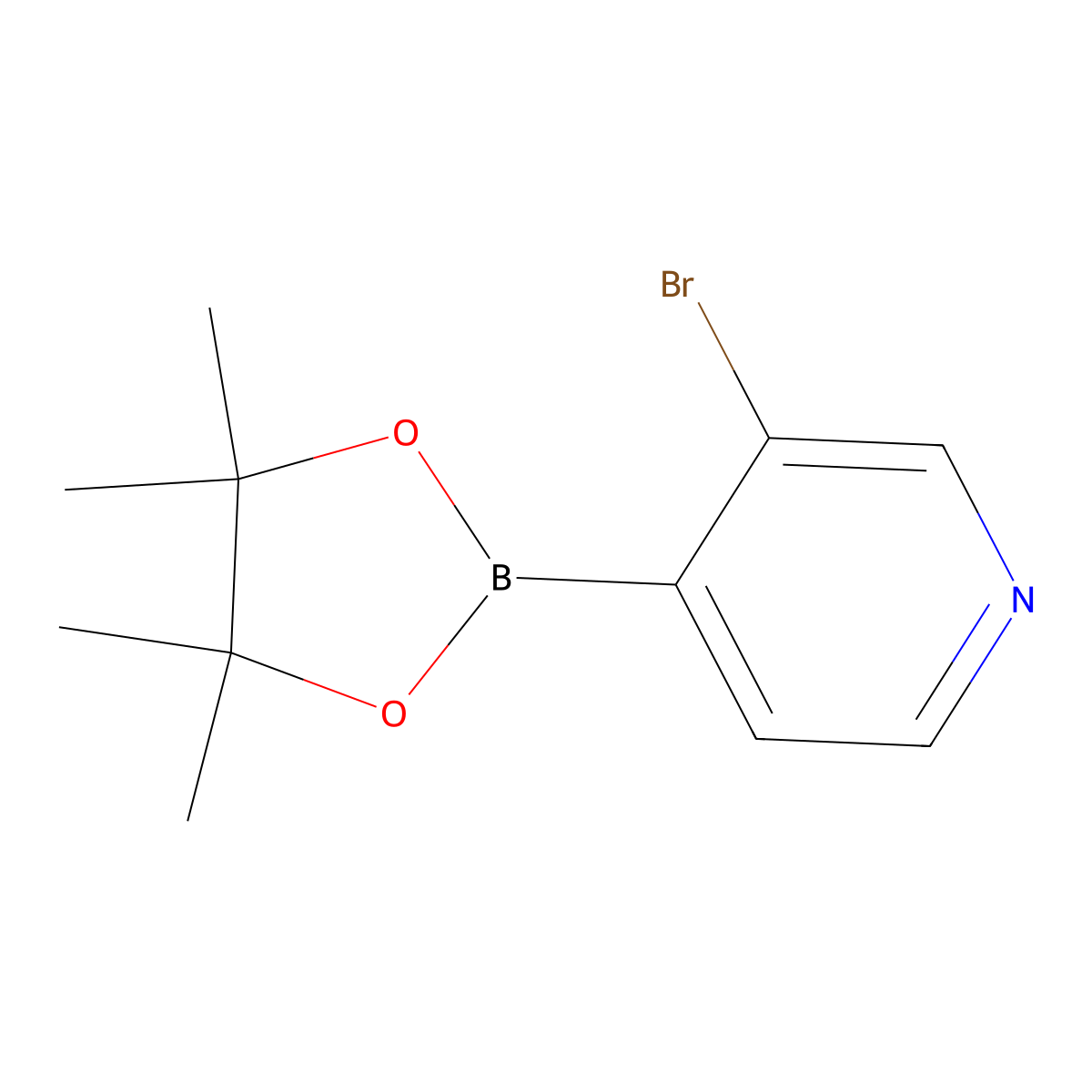 3-Bromo-4-(4,4,5,5-tetramethyl-1,3,2-dioxaborolan-2-yl)pyridine molecular structure, CAS 458532-92-8