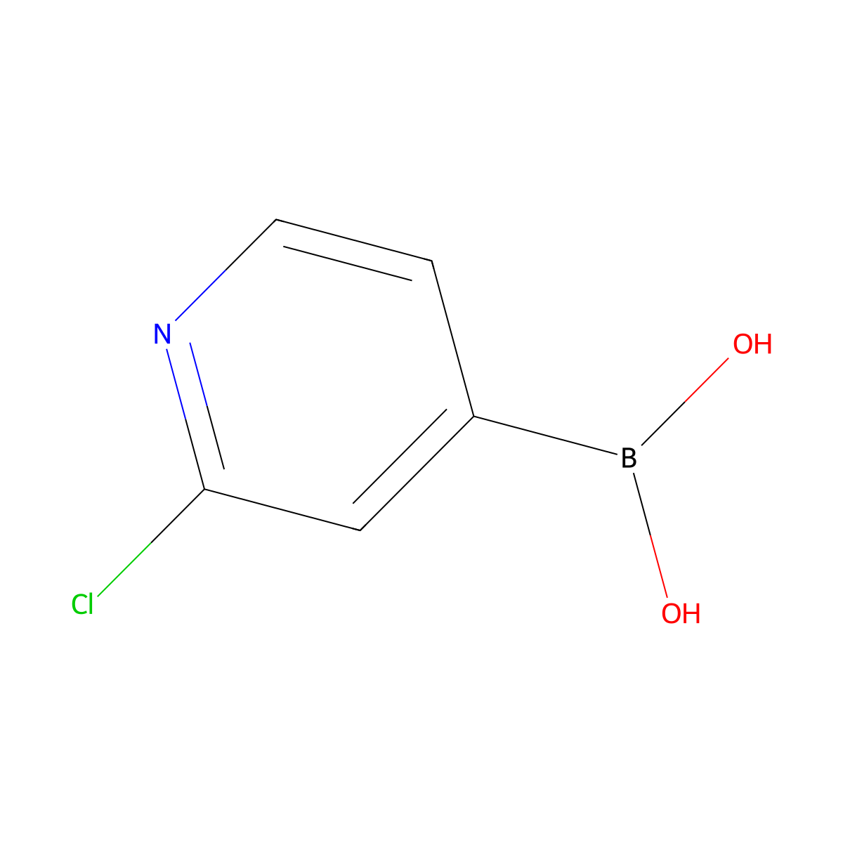 2-Chloropyridine-4-boronic acid molecular structure, CAS 458532-96-2