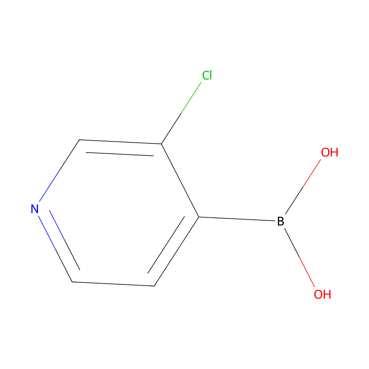 3-Chloro-4-pyridineboronic acid molecular structure, CAS 458532-98-4