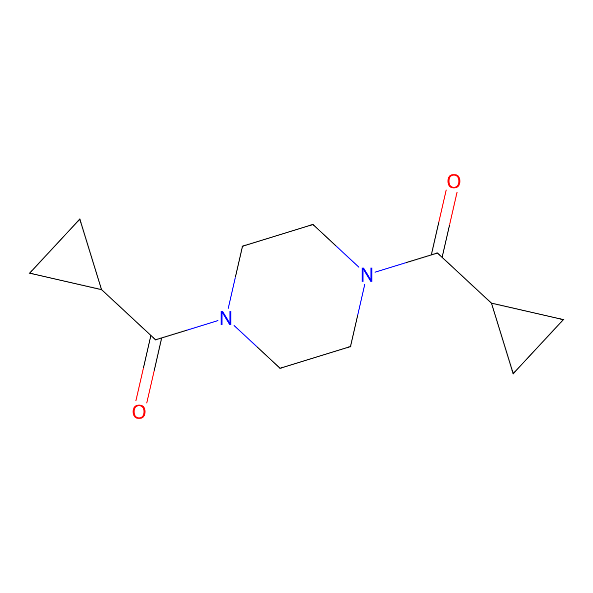 [4-(Cyclopropanecarbonyl)piperazin-1-yl]-cyclopropylmethanone molecular structure, CAS 458535-34-7