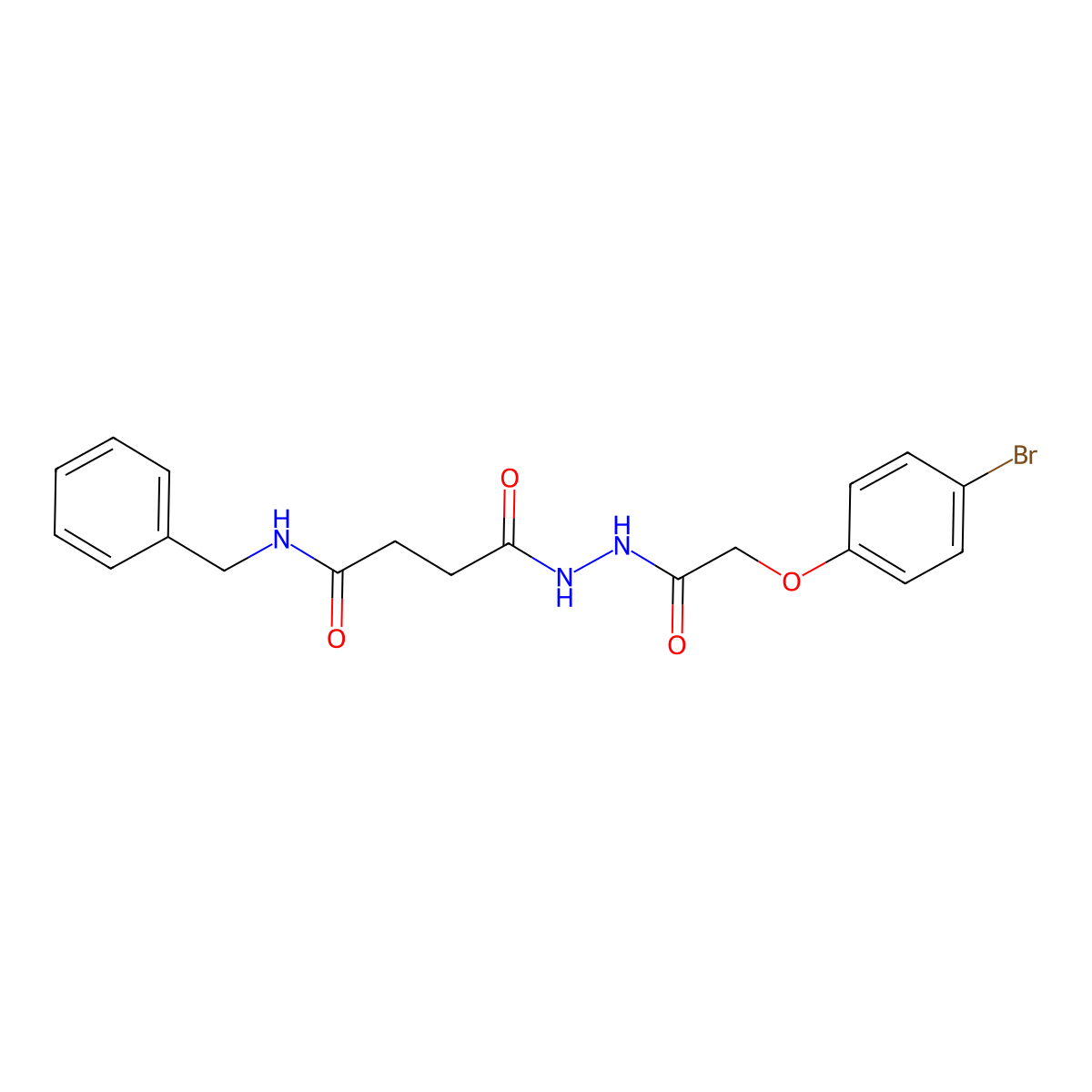 N-benzyl-4-{2-[(4-bromophenoxy)acetyl]hydrazino}-4-oxobutanamide molecular structure, CAS 458535-70-1