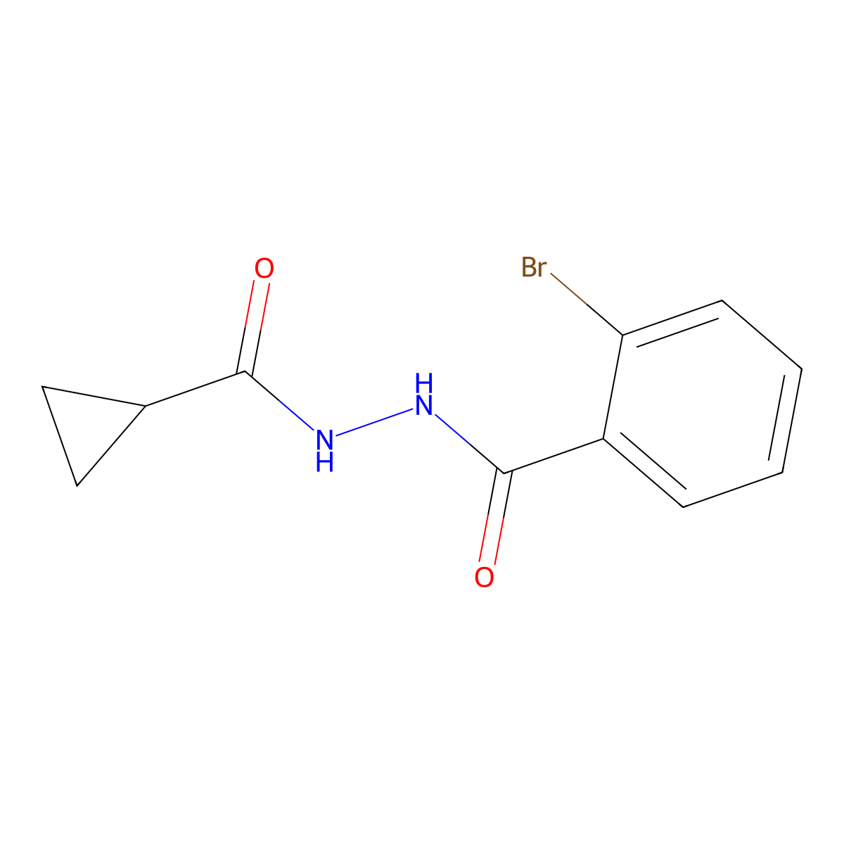 2-bromo-N'-(cyclopropylcarbonyl)benzohydrazide molecular structure, CAS 458536-26-0