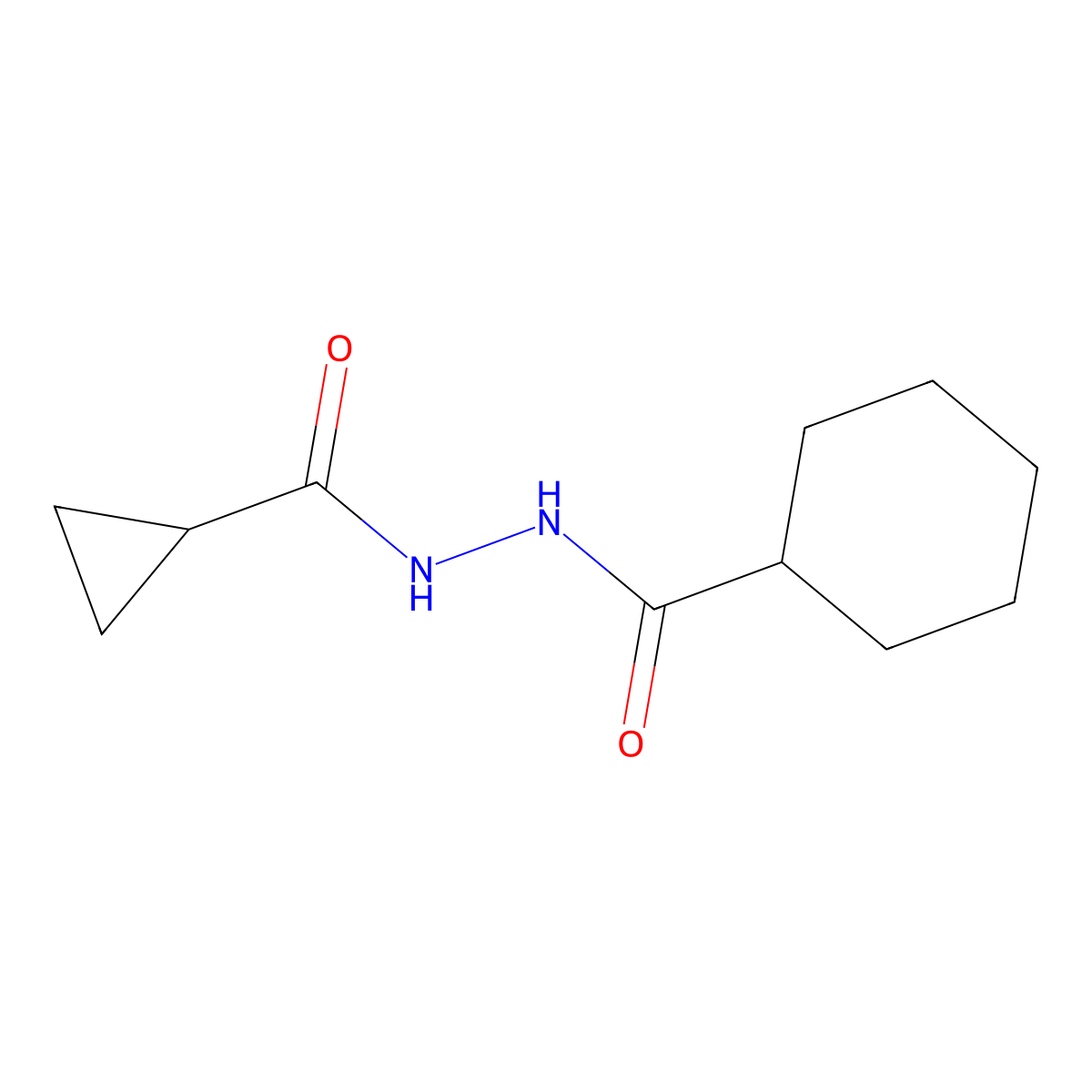 N'-(cyclopropylcarbonyl)cyclohexanecarbohydrazide molecular structure, CAS 458536-30-6