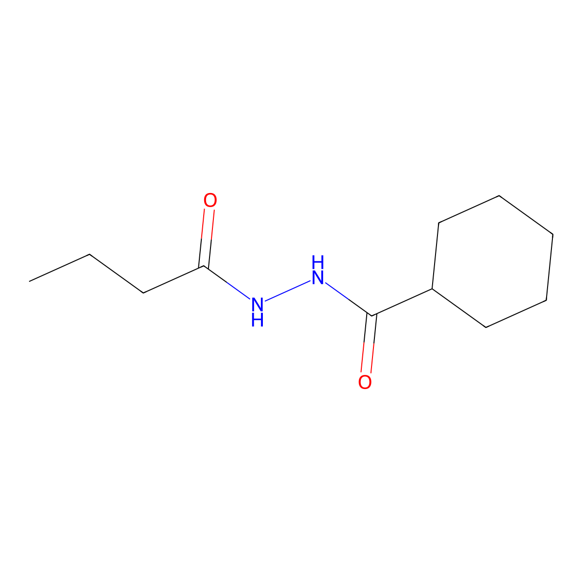 N'-butanoylcyclohexanecarbohydrazide molecular structure, CAS 458536-41-9